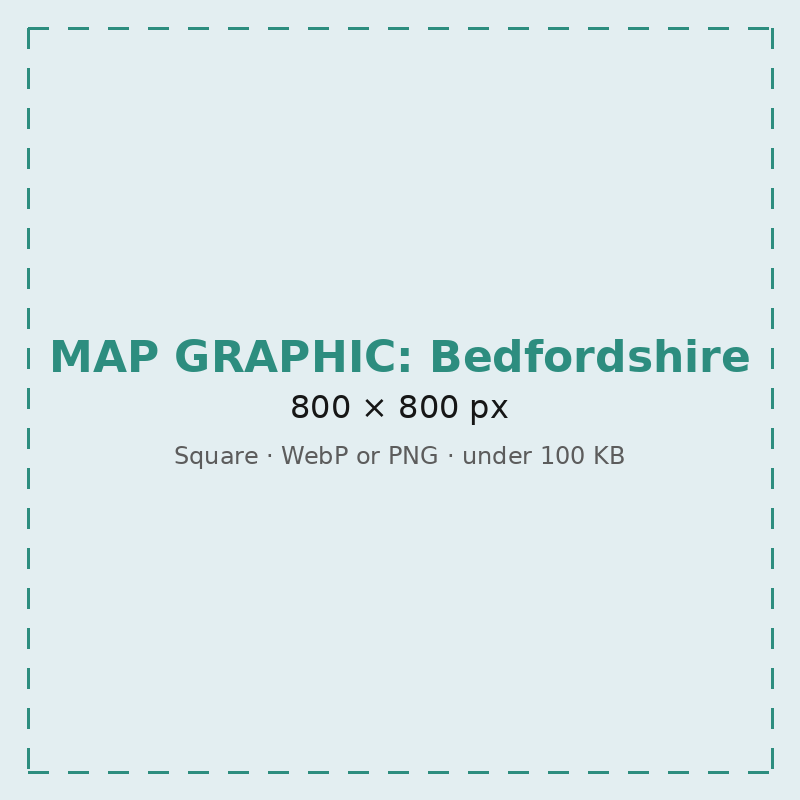 Map of Bedfordshire, where ALLSHEDS & More delivers and installs garden buildings free of charge
