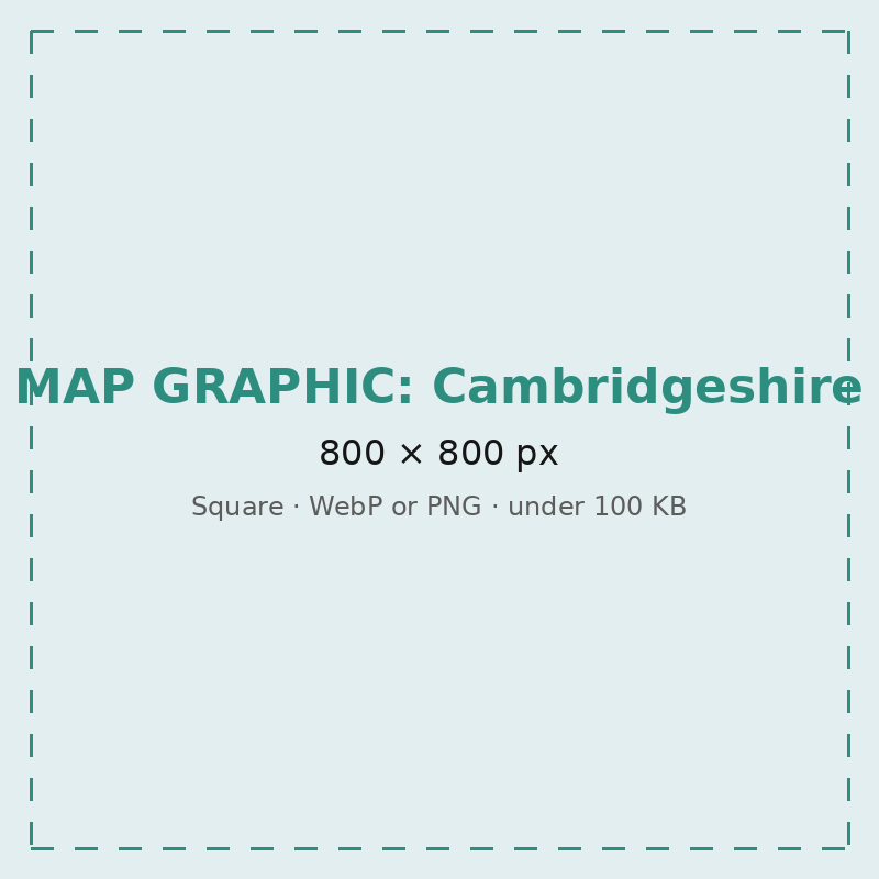Map of Cambridgeshire, where ALLSHEDS & More delivers and installs garden buildings free of charge
