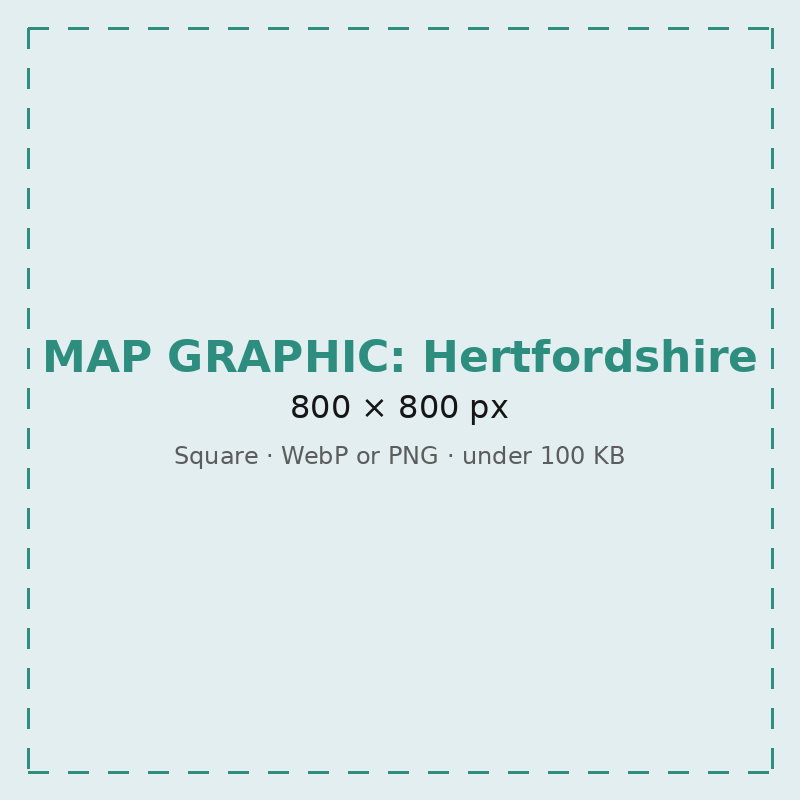 Map of Hertfordshire, where ALLSHEDS & More delivers and installs garden buildings free of charge